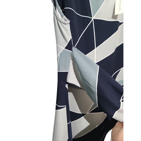 Ann Taylor Factory Navy Geometric Print Sleeveless Dress Size 14 NWT - Picture 5 of 5
